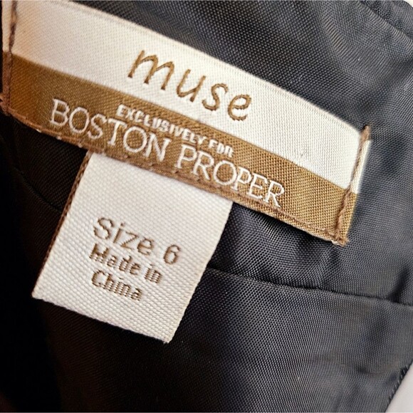 Muse Boston Proper Elegant Black Midi Dress - Picture 6 of 7